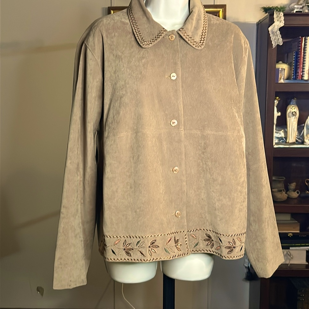 ALLISON DALEY | WOMENS FAUX SUEDE HACKET | SIZE 12